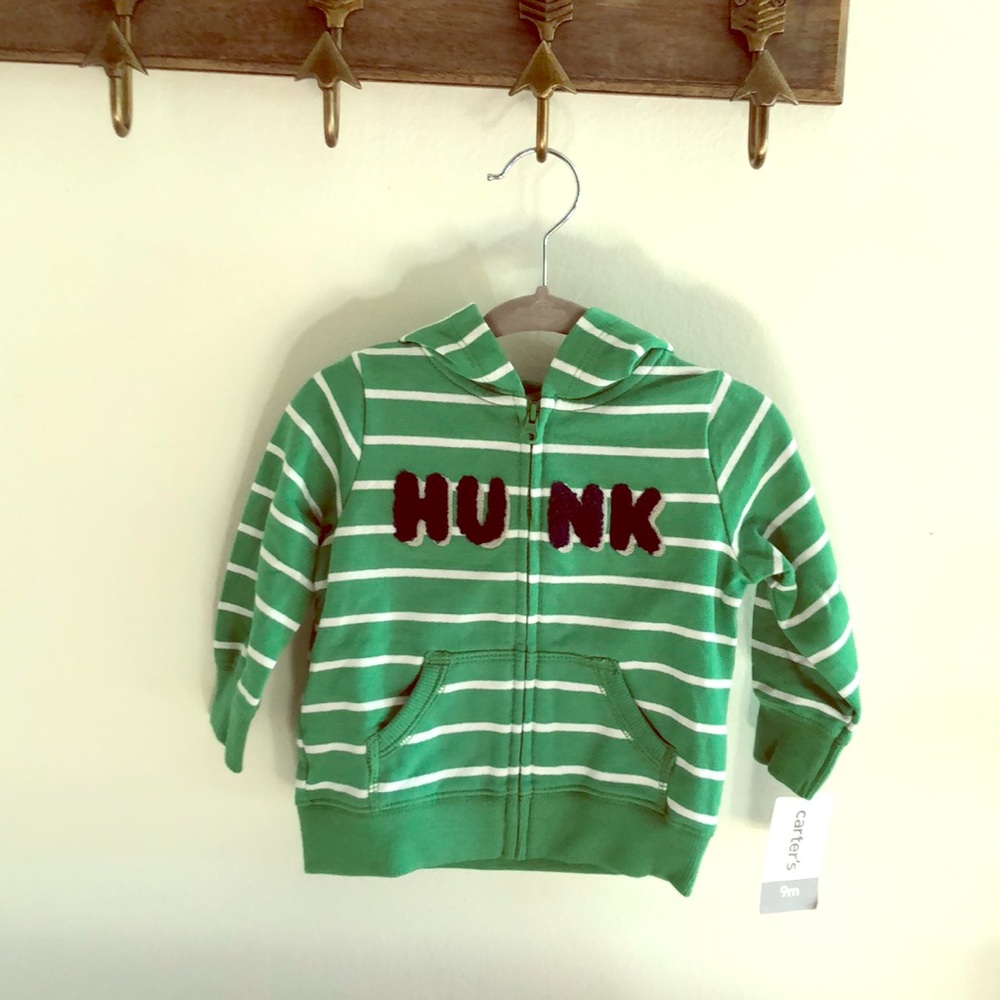 NWT Carters Boys Hunk Hoodie Sweatshirt